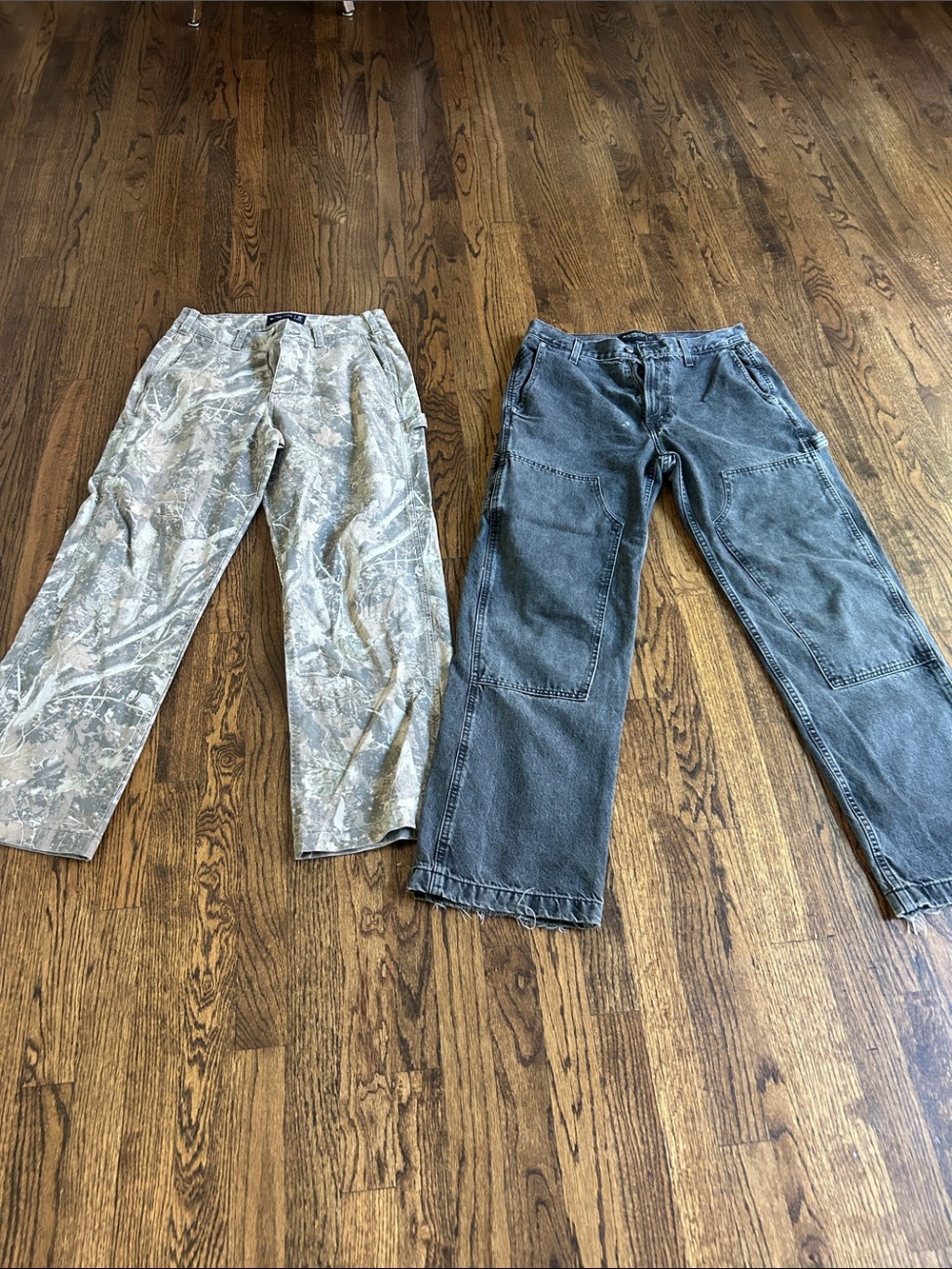 Abercrombie & Fitch Washed Gray Baggy Denim Jeans two pair